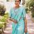 Sky blue soft silk blend banarasi jacuard work designer party wear saree with unstitched blouse piece