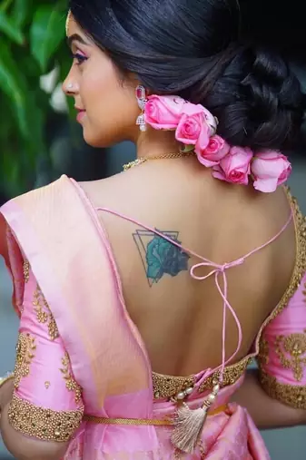 Baby pink silk blend banarasi saree with unstitched blouse piece