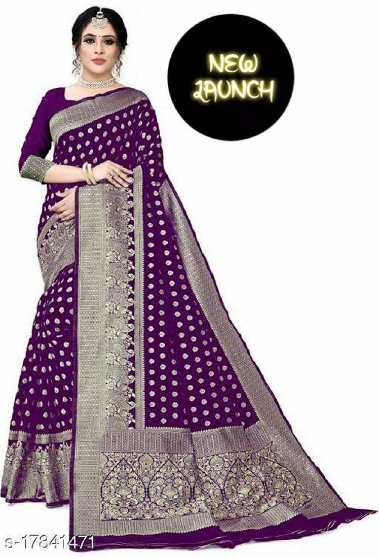 Wine soft silk blend banarasi jacuard work designer party wear saree with unstitched blouse piece