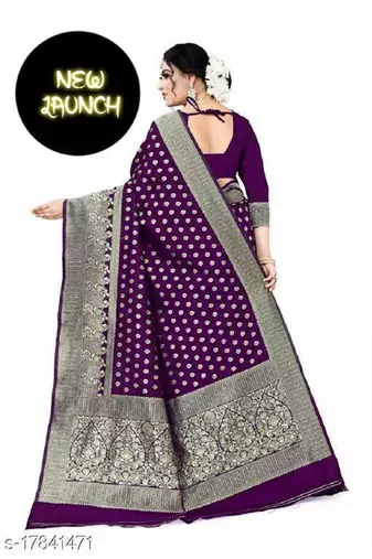 Wine silk blend banarasi saree with unstitched blouse piece