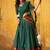 Fabulous Teal Green Zari Weaving Chanderi Mehendi Wear Half Saree Lehenga