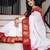 White red soft silk blend banarasi jacuard work designer party wear saree with unstitched blouse piece