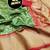 Green red soft silk blend banarasi jacuard work designer party wear saree with unstitched blouse piece