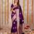 Purple soft silk blend banarasi jacuard work designer party wear saree with unstitched blouse piece