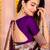 Purple soft silk blend banarasi jacuard work designer party wear saree with unstitched blouse piece