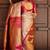Off white pink soft silk blend banarasi jacuard work designer party wear saree with unstitched blouse piece