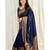 Blue soft silk blend banarasi jacuard work designer party wear saree with unstitched blouse piece