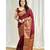 Maroon soft silk blend banarasi jacuard work designer party wear saree with unstitched blouse piece