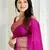 Pink silk blend banarasi saree with unstitched blouse piece