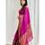 Pink soft silk blend banarasi jacuard work designer party wear saree with unstitched blouse piece