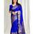 Royal blue soft silk blend banarasi jacuard work designer party wear saree with unstitched blouse piece