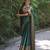 Green soft silk blend banarasi jacuard work designer party wear saree with unstitched blouse piece