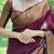 Maroon soft silk blend banarasi jacuard work designer party wear saree with unstitched blouse piece