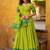 Terrific Green Zari Weaving Chanderi Event Wear Half Saree Lehenga
