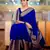 Royal blue silk blend banarasi saree with unstitched blouse piece