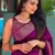 Wine silk blend banarasi saree with unstitched blouse piece