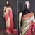 Off white pink soft silk blend banarasi jacuard work designer party wear saree with unstitched blouse piece