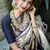 Blue white silk blend banarasi saree with unstitched blouse piece
