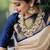 Blue white silk blend banarasi saree with unstitched blouse piece