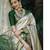 Green white soft silk blend banarasi jacuard work designer party wear saree with unstitched blouse piece