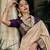 Wine white silk blend banarasi saree with unstitched blouse piece