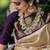 Wine white silk blend banarasi saree with unstitched blouse piece