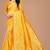 Yellow soft silk blend banarasi jacuard work designer party wear saree with unstitched blouse piece