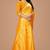 Yellow soft silk blend banarasi jacuard work designer party wear saree with unstitched blouse piece