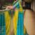 Rama yellow soft silk blend banarasi jacuard work designer party wear saree with unstitched blouse piece