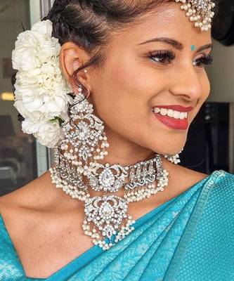 Sky blue silk blend banarasi saree with unstitched blouse piece 4