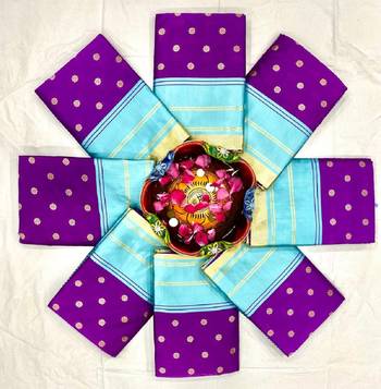 Wine rama silk blend banarasi saree with unstitched blouse piece 3