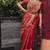 Red  soft silk blend banarasi jacuard work designer party wear saree with unstitched blouse piece