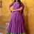 Stunning Purple Zari Weaving Chanderi Traditional Half Saree Lehenga