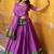 Stunning Purple Zari Weaving Chanderi Traditional Half Saree Lehenga