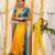 Yellow rama soft silk blend banarasi jacuard work designer party wear saree with unstitched blouse piece