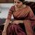 Maroon soft silk blend banarasi jacuard work designer party wear saree with unstitched blouse piece