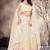 Cream Faux Georgette Mirror Work Lehenga Choli