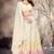 Cream Faux Georgette Mirror Work Lehenga Choli