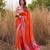 Orange soft silk blend banarasi jacuard work designer party wear saree with unstitched blouse piece