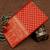 Red soft silk blend banarasi jacuard work designer party wear saree with unstitched blouse piece