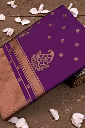 Wine silk blend banarasi saree with unstitched blouse piece