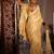 Off white soft silk blend banarasi jacuard work designer party wear saree with unstitched blouse piece