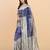 Blue grey soft silk blend banarasi jacuard work designer party wear saree with unstitched blouse piece