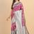 Pink grey soft silk blend banarasi jacuard work designer party wear saree with unstitched blouse piece