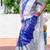 Blue grey soft silk blend banarasi jacuard work designer party wear saree with unstitched blouse piece