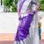 Lavender grey soft silk blend banarasi jacuard work designer party wear saree with unstitched blouse piece