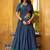 Wonderful Navy Blue Zari Weaving Chanderi Event Wear Half Saree Lehenga
