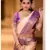 Peach purple silk blend banarasi saree with unstitched blouse piece