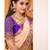 Peach purple soft silk blend banarasi jacuard work designer party wear saree with unstitched blouse piece