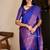 Blue soft silk blend banarasi jacuard work designer party wear saree with unstitched blouse piece